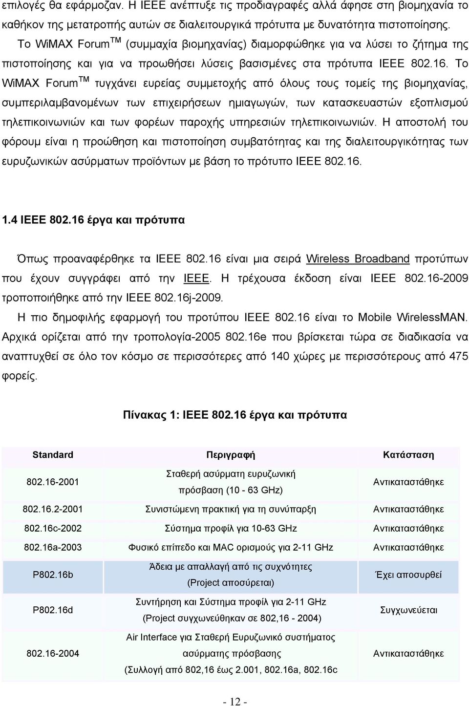 Το WiMAX Forum TM τυγχάνει ευρείας συμμετοχής από όλους τους τομείς της βιομηχανίας, συμπεριλαμβανομένων των επιχειρήσεων ημιαγωγών, των κατασκευαστών εξοπλισμού τηλεπικοινωνιών και των φορέων