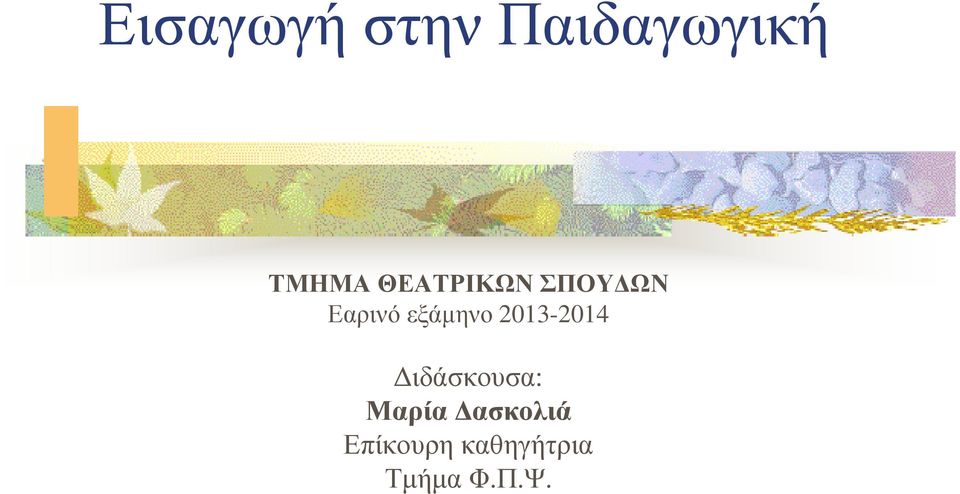 2013-2014 ιδάσκουσα: Μαρία