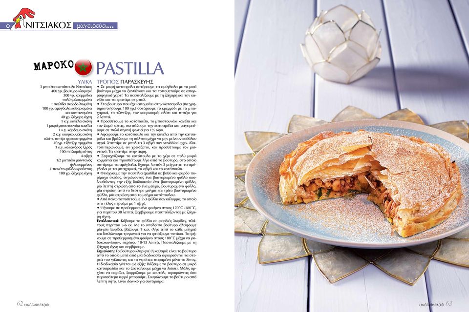 ζάχαρη άχνη PASTILLA Σε μικρή κατσαρόλα σοτάρουμε τα αμύγδαλα με το μισό βούτυρο μέχρι να ξανθύνουν και τα τοποθετούμε σε απορροφητικό χαρτί.