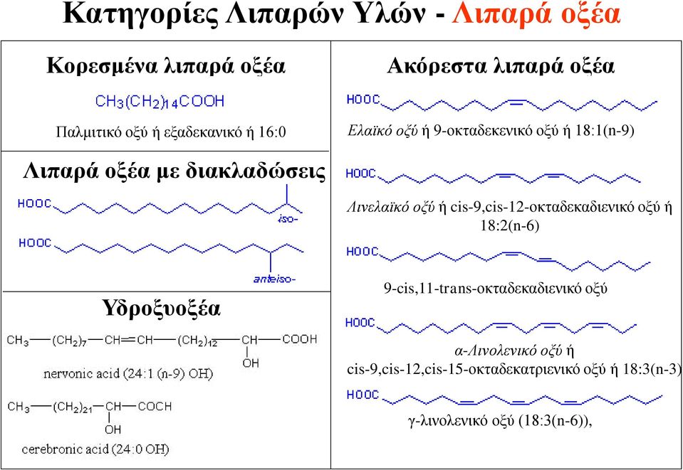 Λινελαϊκό οξύ ή cis-9,cis-12-οκταδεκαδιενικό οξύ ή 18:2(n-6) Υδροξυοξέα