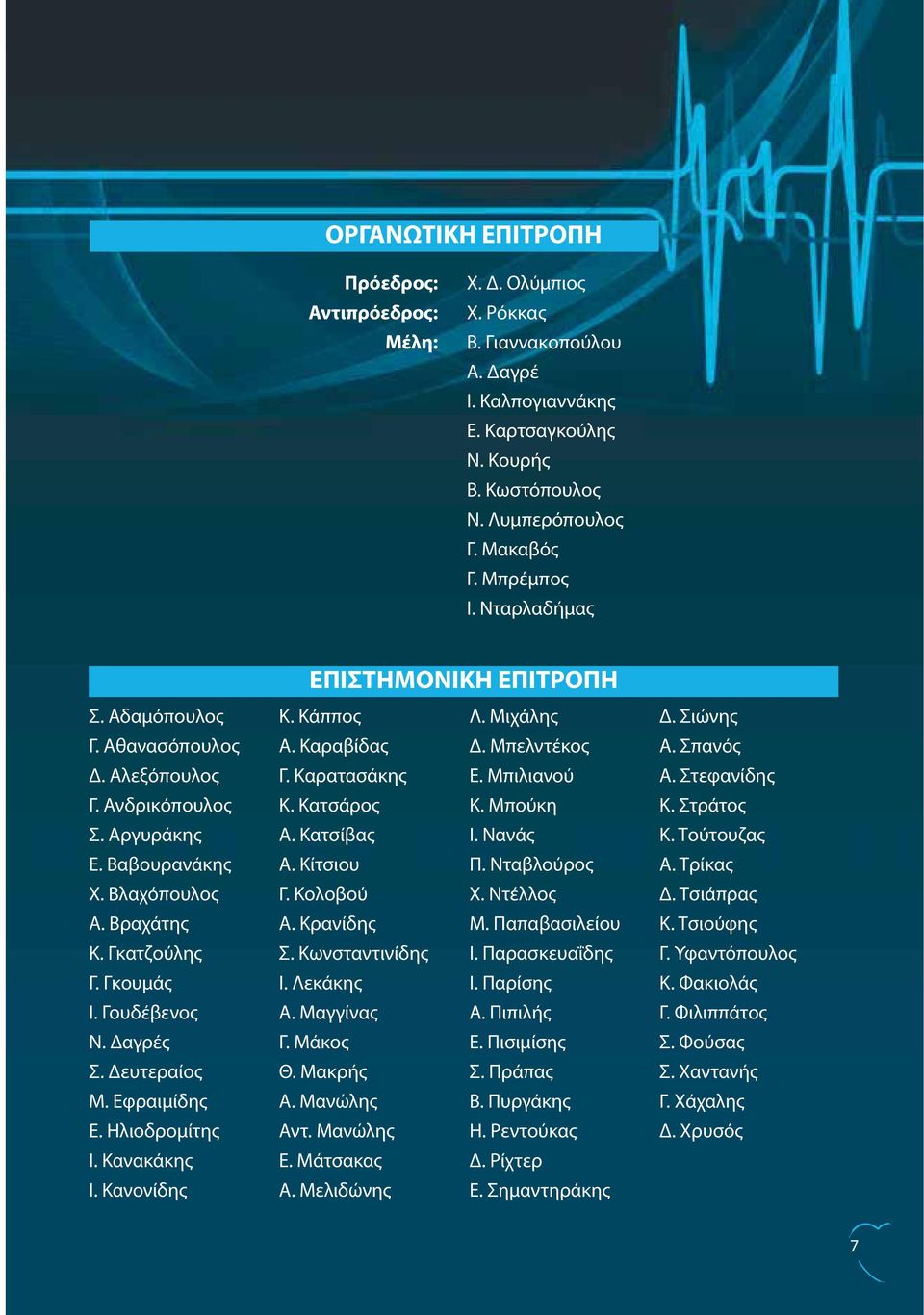 Στεφανίδης Γ. Ανδρικόπουλος Κ. Κατσάρος Κ. Μπούκη Κ. Στράτος Σ. Αργυράκης Α. Κατσίβας Ι. Νανάς Κ. Τούτουζας Ε. Βαβουρανάκης Α. Κίτσιου Π. Νταβλούρος Α. Τρίκας Χ. Βλαχόπουλος Γ. Κολοβού Χ. Ντέλλος Δ.