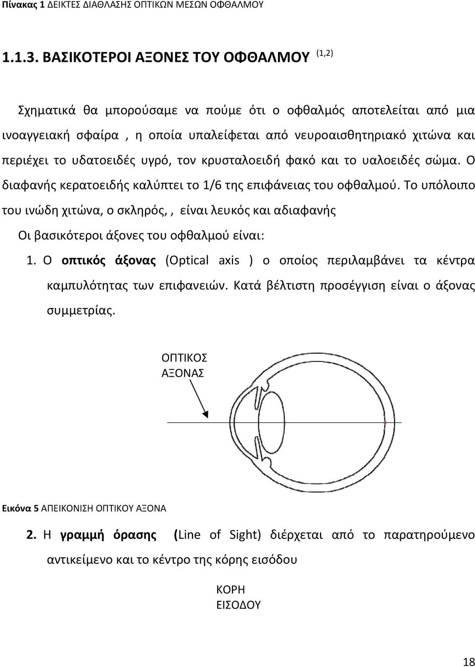 υδατοειδές υγρό, τον κρυσταλοειδή φακό και το υαλοειδές σώμα. Ο διαφανής κερατοειδής καλύπτει το 1/6 της επιφάνειας του οφθαλμού.