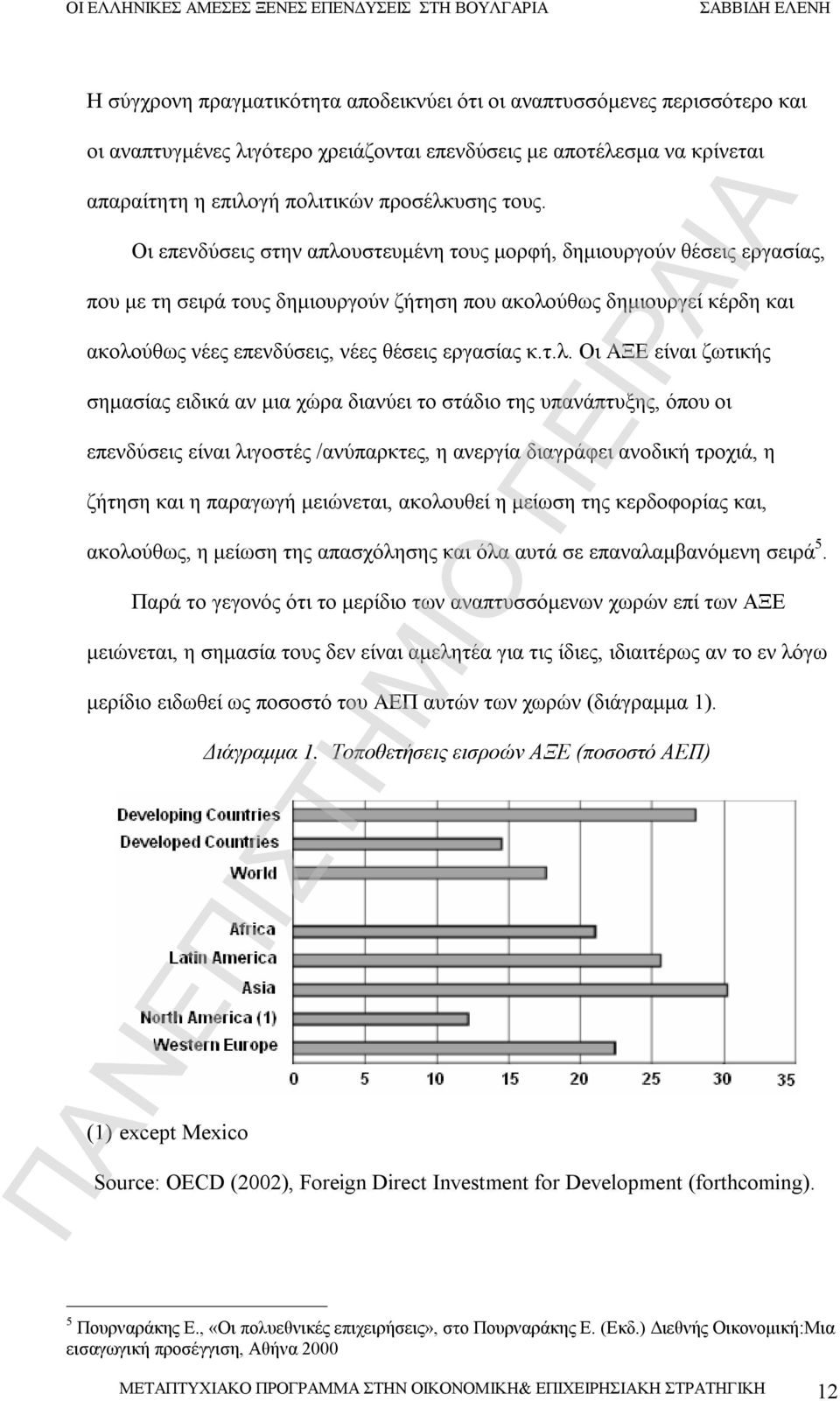 τ.λ. Οι ΑΞΕ είναι ζωτικής σημασίας ειδικά αν μια χώρα διανύει το στάδιο της υπανάπτυξης, όπου οι επενδύσεις είναι λιγοστές /ανύπαρκτες, η ανεργία διαγράφει ανοδική τροχιά, η ζήτηση και η παραγωγή