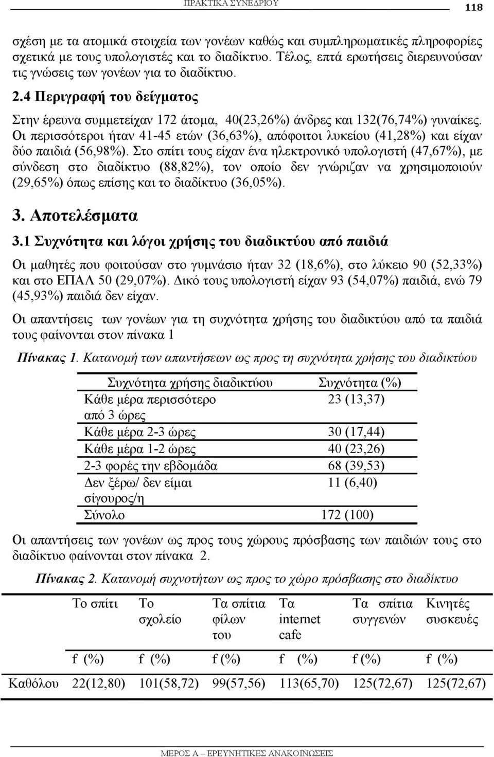 Οι περισσότεροι ήταν 41-45 ετών (36,63%), απόφοιτοι λυκείου (41,28%) και είχαν δύο παιδιά (56,98%).