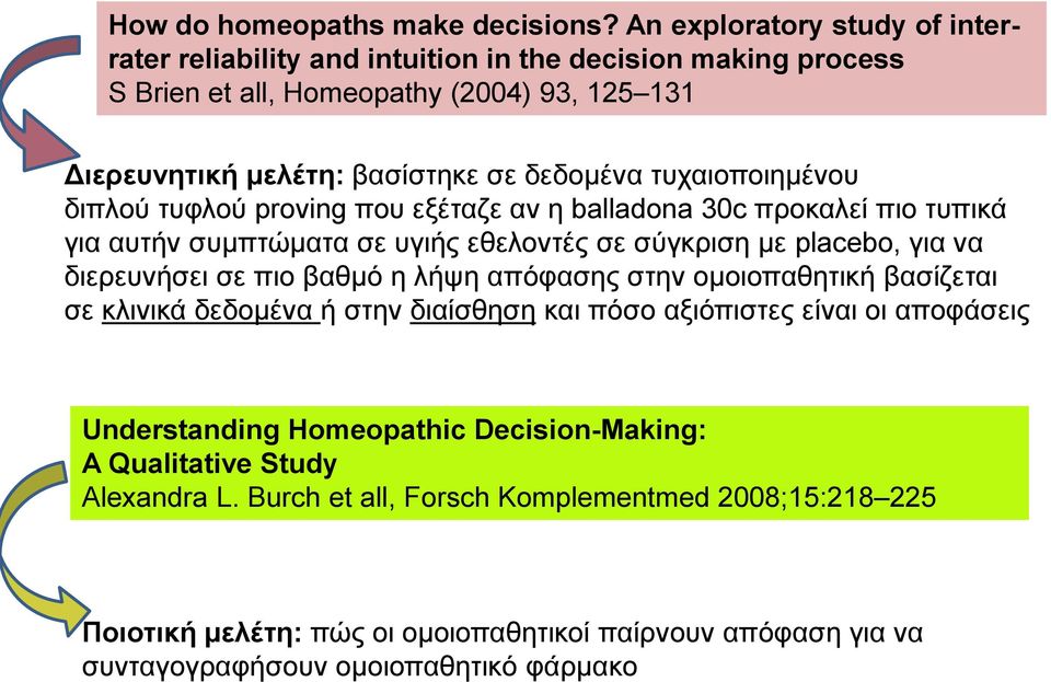 τυχαιοποιημένου διπλού τυφλού proving που εξέταζε αν η balladona 30c προκαλεί πιο τυπικά για αυτήν συμπτώματα σε υγιής εθελοντές σε σύγκριση με placebo, για να διερευνήσει σε πιο βαθμό η