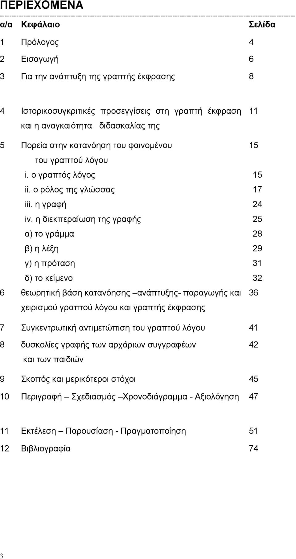 ο ρόλος της γλώσσας iii. η γραφή iv.