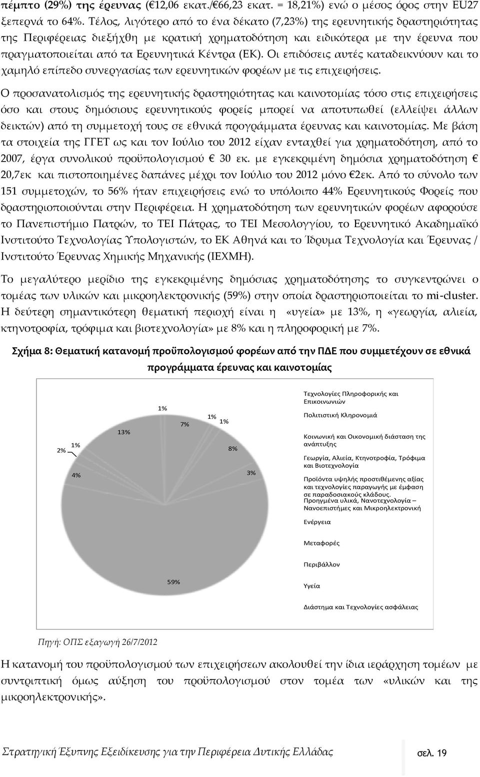 (ΕΚ). Οι επιδόσεις αυτές καταδεικνύουν και το χαμηλό επίπεδο συνεργασίας των ερευνητικών φορέων με τις επιχειρήσεις.