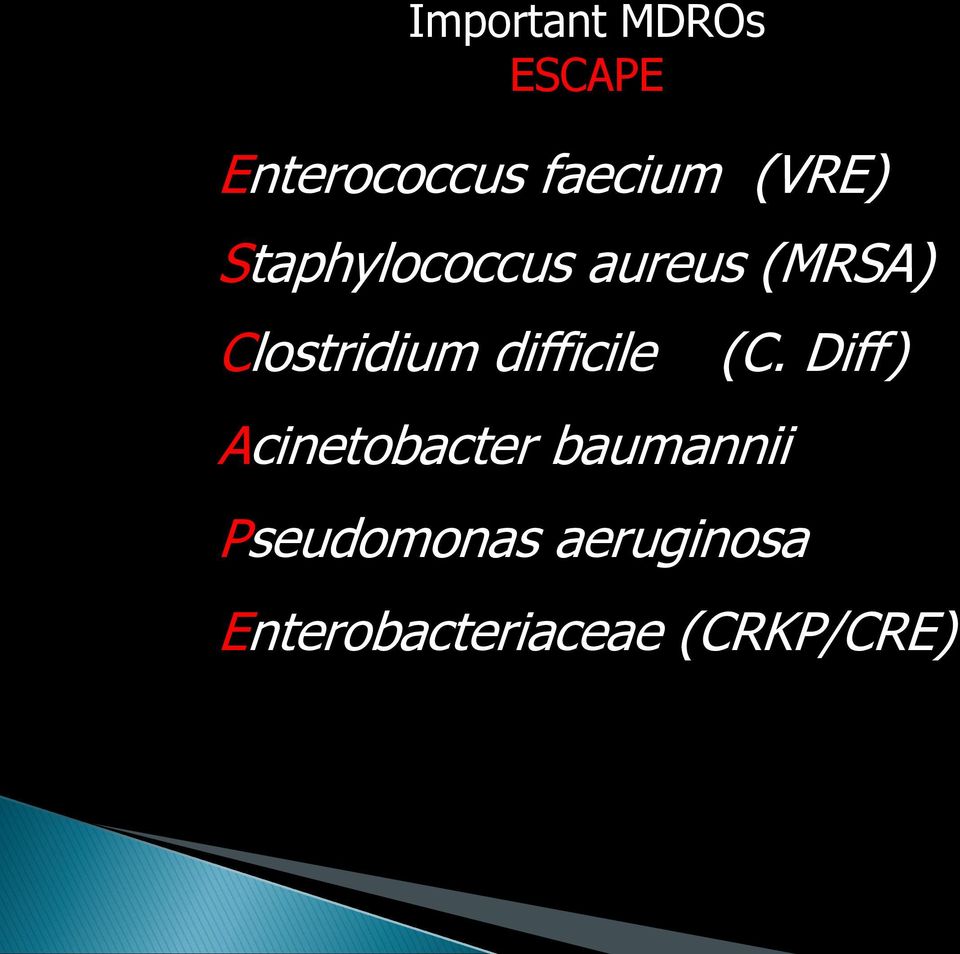 difficile Acinetobacter baumannii Pseudomonas