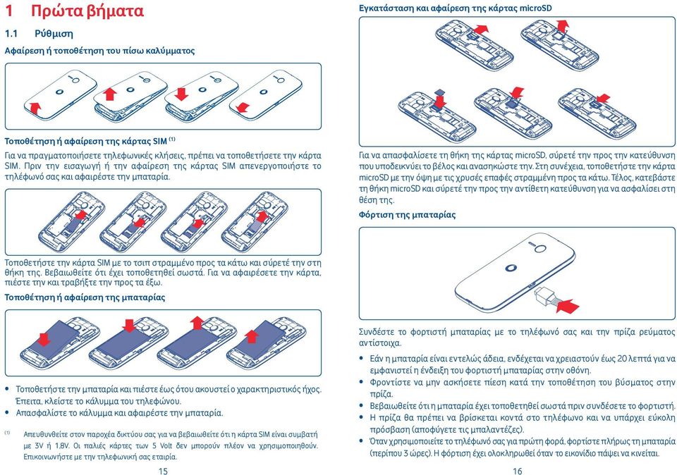 τοποθετήσετε την κάρτα SIM. Πριν την εισαγωγή ή την αφαίρεση της κάρτας SIM απενεργοποιήστε το τηλέφωνό σας και αφαιρέστε την μπαταρία.