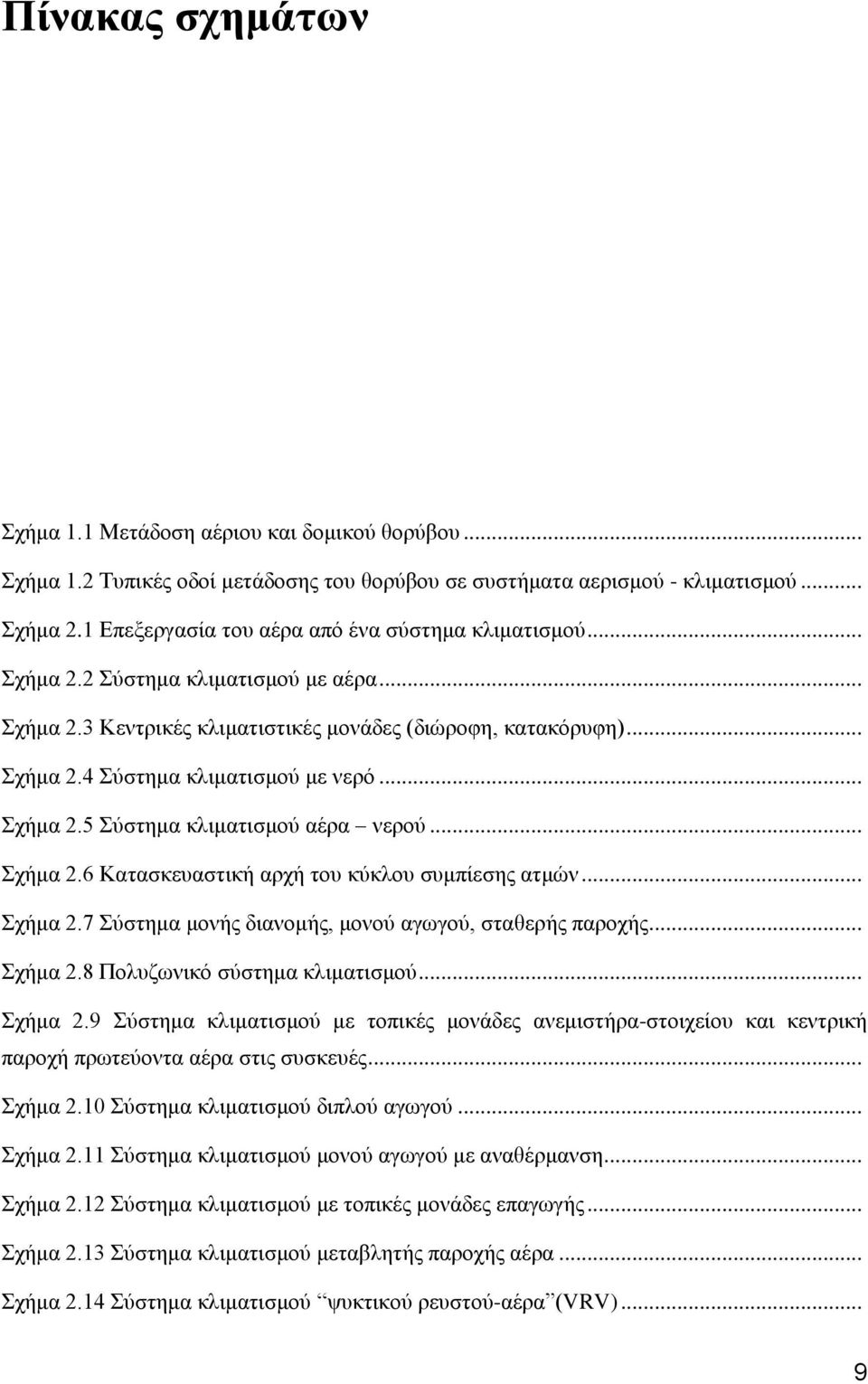 .. Σχήμα 2.5 Σύστημα κλιματισμού αέρα νερού... Σχήμα 2.6 Κατασκευαστική αρχή του κύκλου συμπίεσης ατμών... Σχήμα 2.7 Σύστημα μονής διανομής, μονού αγωγού, σταθερής παροχής... Σχήμα 2.8 Πολυζωνικό σύστημα κλιματισμού.