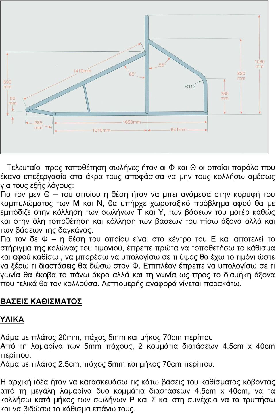 κόλληση των βάσεων του πίσω άξονα αλλά και των βάσεων της δαγκάνας.