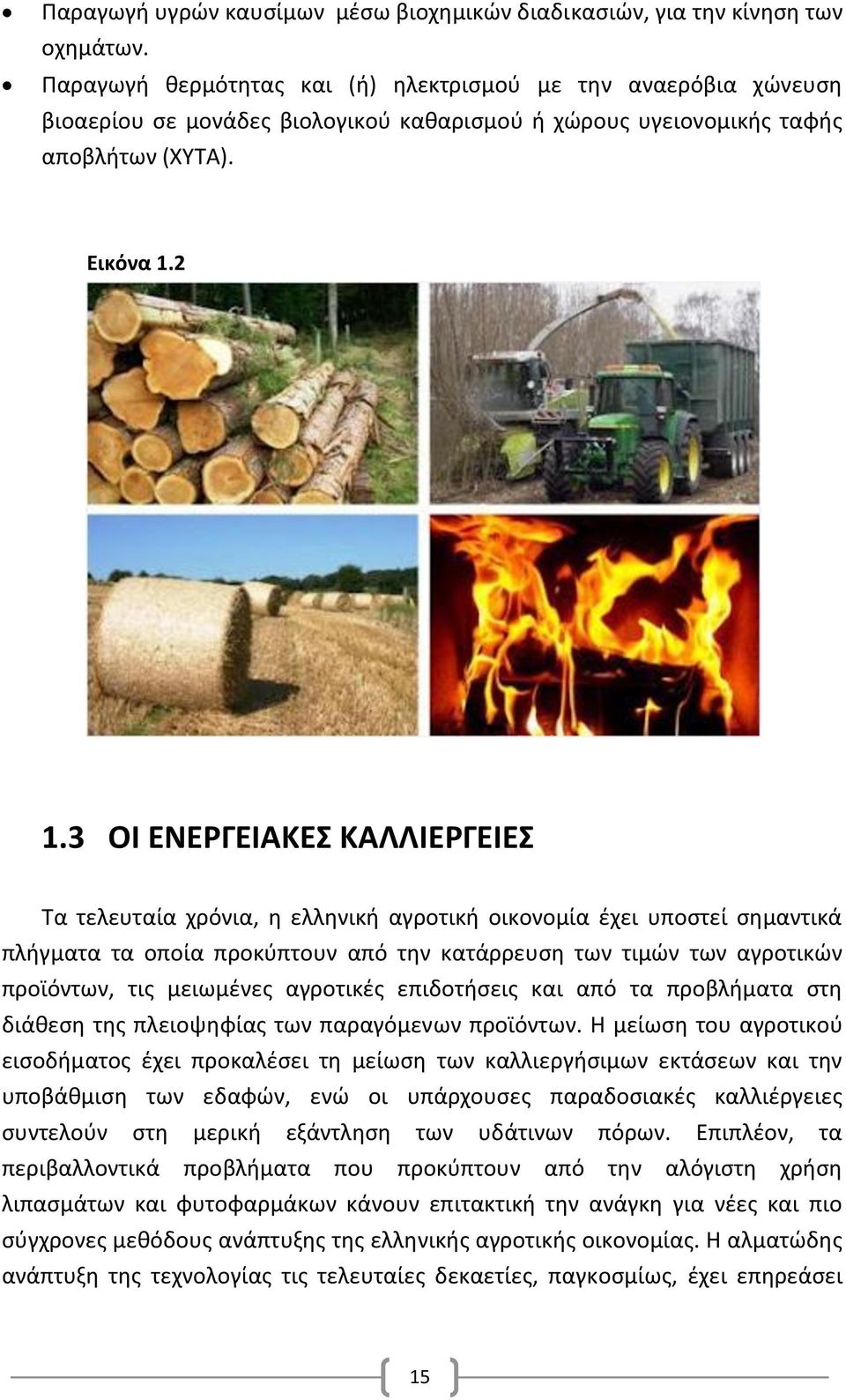 3 ΟΙ ΕΝΕΡΓΕΙΑΚΕΣ ΚΑΛΛΙΕΡΓΕΙΕΣ Τα τελευταία χρόνια, η ελληνική αγροτική οικονομία έχει υποστεί σημαντικά πλήγματα τα οποία προκύπτουν από την κατάρρευση των τιμών των αγροτικών προϊόντων, τις