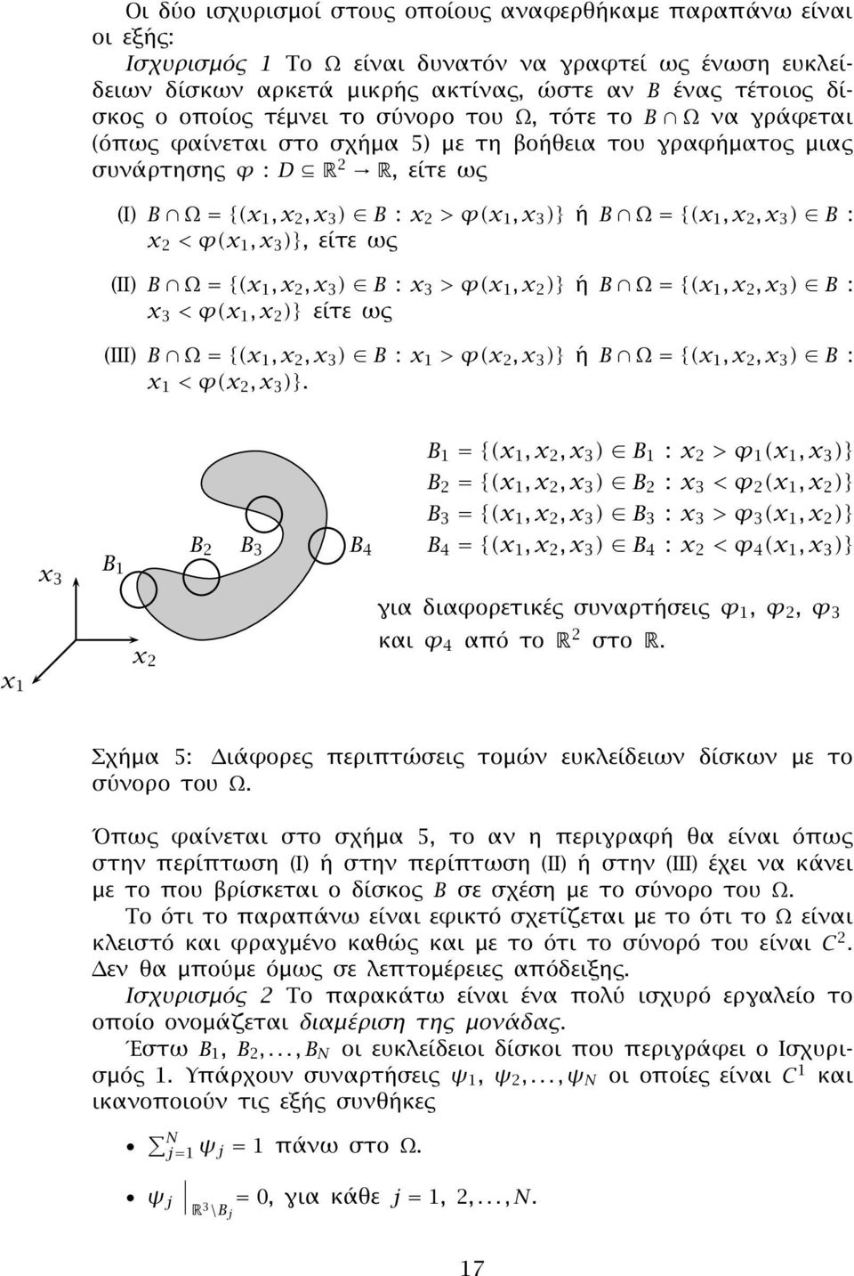 x 2, x 3 B : x 2 < φx 1, x 3 }, είτε ως II B Ω {x 1, x 2, x 3 B : x 3 > φx 1, x 2 } ή B Ω {x 1, x 2, x 3 B : x 3 < φx 1, x 2 } είτε ως III B Ω {x 1, x 2, x 3 B : x 1 > φx 2, x 3 } ή B Ω {x 1, x 2, x