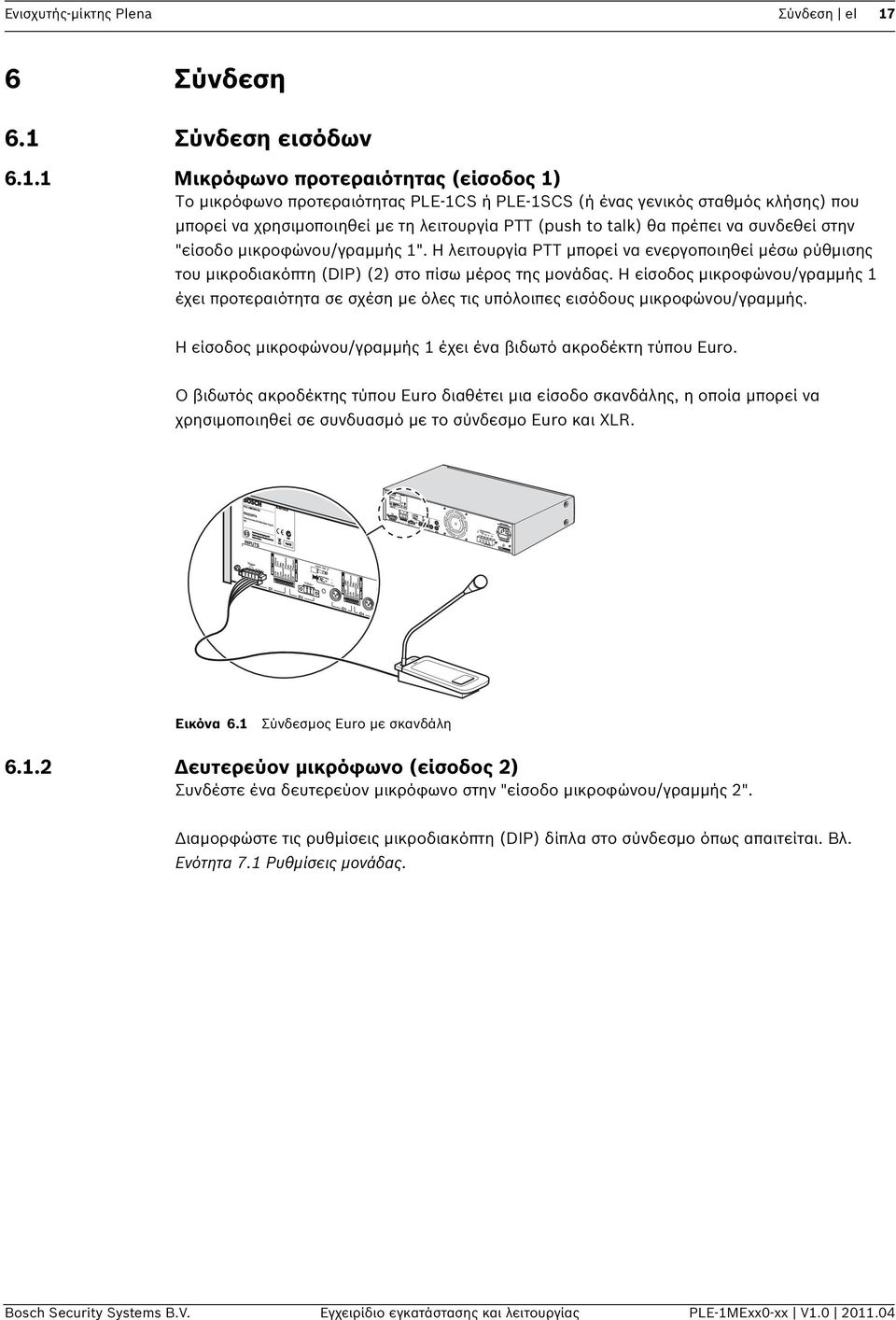 Σύνδεση εισόδων 6.1.