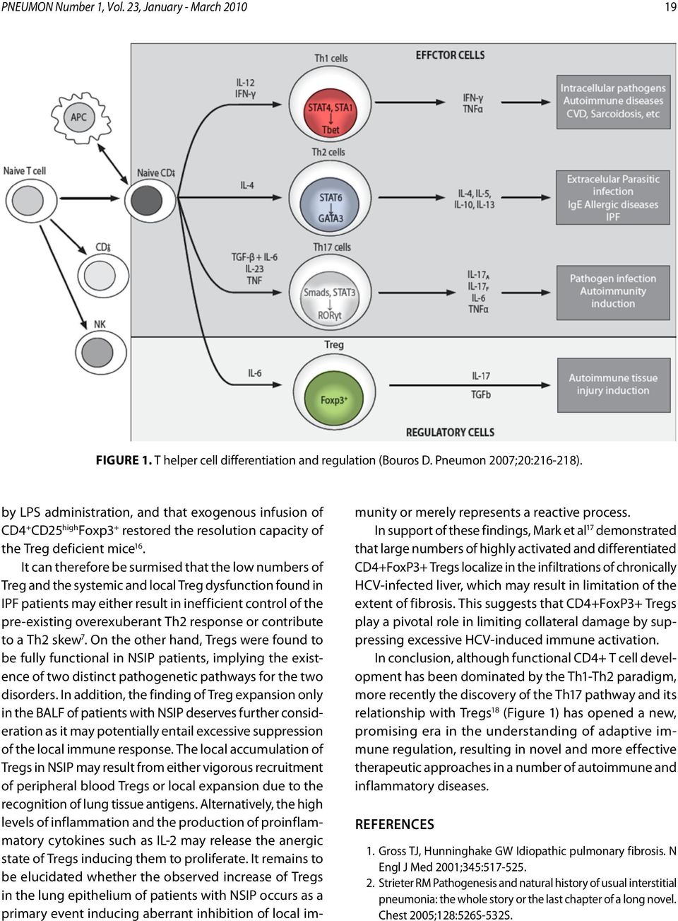 It can therefore be surmised that the low numbers of Treg and the systemic and local Treg dysfunction found in IPF patients may either result in inefficient control of the pre-existing overexuberant