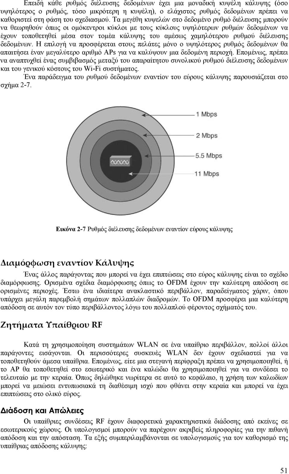 χαμηλότερου ρυθμού διέλευσης δεδομένων. Η επιλογή να προσφέρεται στους πελάτες μόνο ο υψηλότερος ρυθμός δεδομένων θα απαιτήσει έναν μεγαλύτερο αριθμό APs για να καλύψουν μια δεδομένη περιοχή.