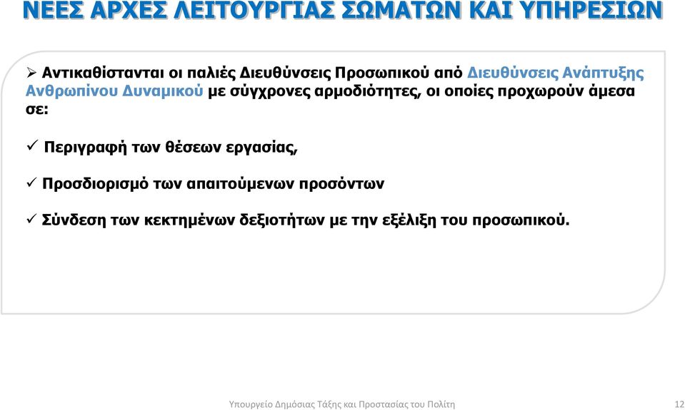 άμεσα σε: Περιγραφή των θέσεων εργασίας, Προσδιορισμό των απαιτούμενων προσόντων Σύνδεση των