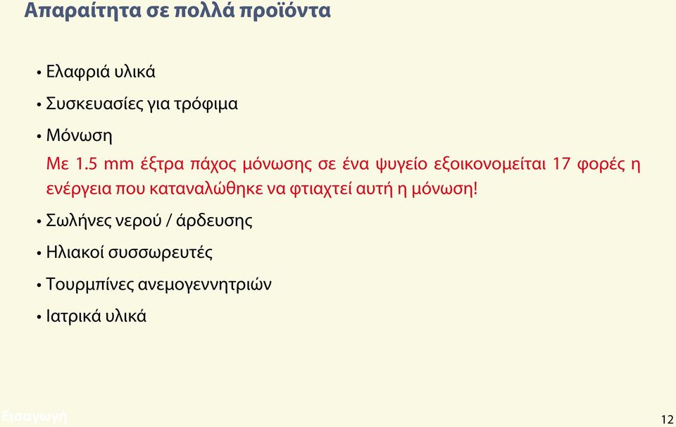 ενέργεια που καταναλώθηκε να φτιαχτεί αυτή η μόνωση!