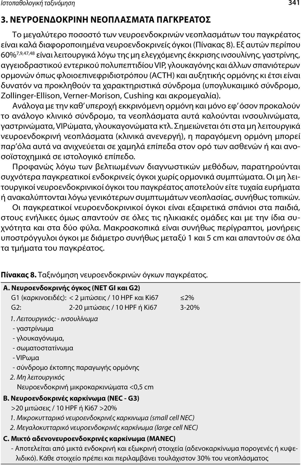 Εξ αυτών περίπου 60% 7,9,47,48 είναι λειτουργικά λόγω της μη ελεγχόμενης έκκρισης ινσουλίνης, γαστρίνης, αγγειοδραστικού εντερικού πολυπεπτιδίου VIP, γλουκαγόνης και άλλων σπανιότερων ορμονών όπως