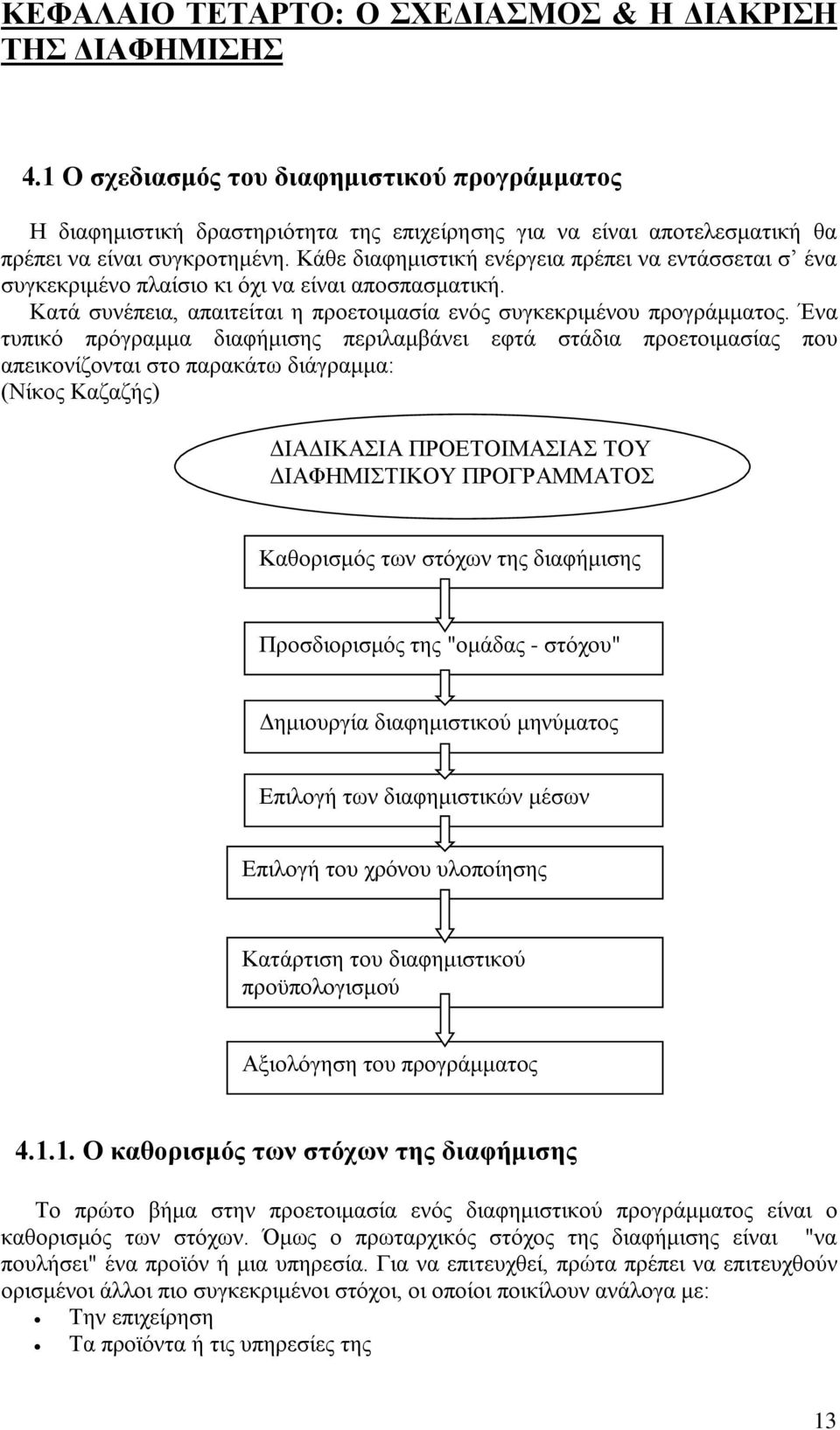 Κάθε διαφημιστική ενέργεια πρέπει να εντάσσεται σ ένα συγκεκριμένο πλαίσιο κι όχι να είναι αποσπασματική. Κατά συνέπεια, απαιτείται η προετοιμασία ενός συγκεκριμένου προγράμματος.