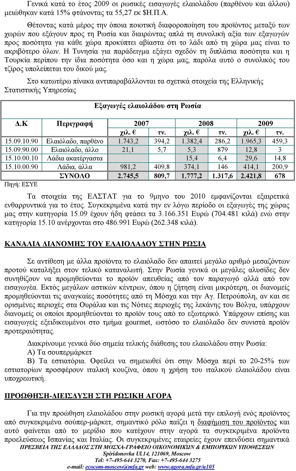 αβίαστα ότι το λάδι από τη χώρα μας είναι το ακριβότερο όλων.