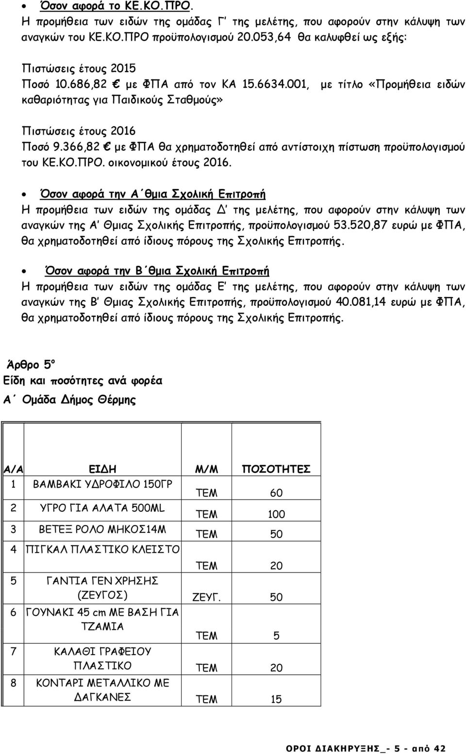 366,82 µε ΦΠΑ θα χρηµατοδοτηθεί από αντίστοιχη πίστωση προϋπολογισµού του ΚΕ.ΚΟ.ΠΡΟ. οικονοµικού έτους 2016.