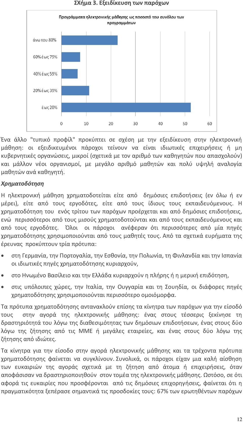 οργανώσεις, μικροί (σχετικά με τον αριθμό των καθηγητών που απασχολούν) και μάλλον νέοι οργανισμοί, με μεγάλο αριθμό μαθητών και πολύ υψηλή αναλογία μαθητών ανά καθηγητή.