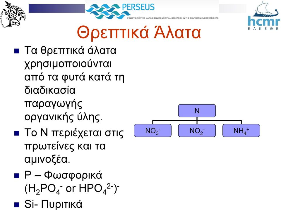 Το N περιέχεται στις πρωτείνες και τα αμινοξέα.