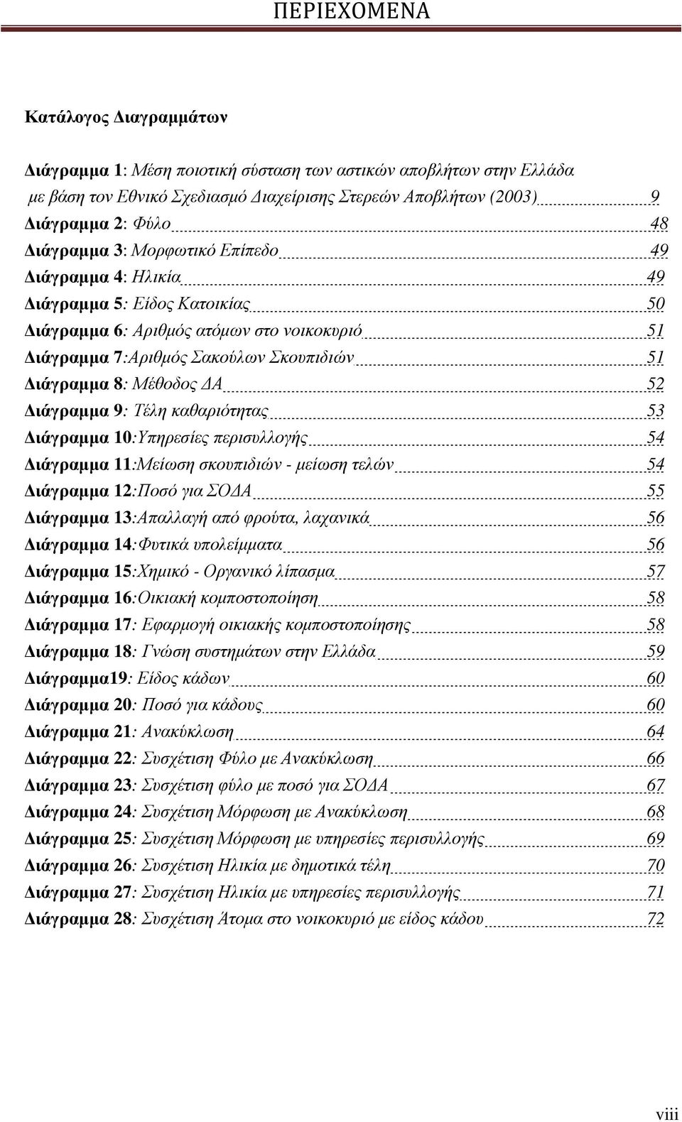 9: Τέλη καθαριότητας 53 ιάγραµµα 10:Υπηρεσίες περισυλλογής 54 ιάγραµµα 11:Μείωση σκουπιδιών - µείωση τελών 54 ιάγραµµα 12:Ποσό για ΣΟ Α 55 ιάγραµµα 13:Απαλλαγή από φρούτα, λαχανικά 56 ιάγραµµα