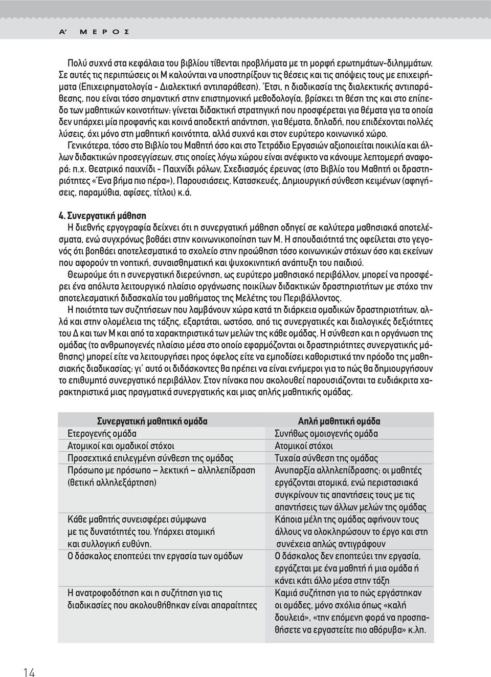 Έτσι, η διαδικασία της διαλεκτικής αντιπαράθεσης, που είναι τόσο σημαντική στην επιστημονική μεθοδολογία, βρίσκει τη θέση της και στο επίπεδο των μαθητικών κοινοτήτων: γίνεται διδακτική στρατηγική