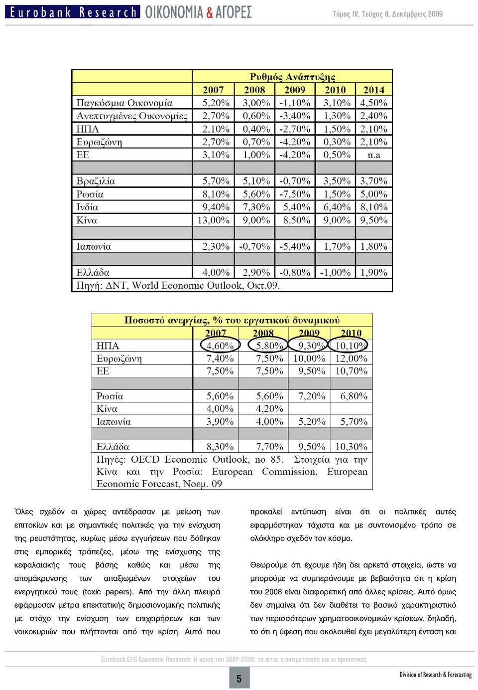 Από την άλλη πλευρά εφάρμοσαν μέτρα επεκτατικής δημοσιονομικής πολιτικής με στόχο την ενίσχυση των επιχειρήσεων και των νοικοκυριών που πλήττονται από την κρίση.