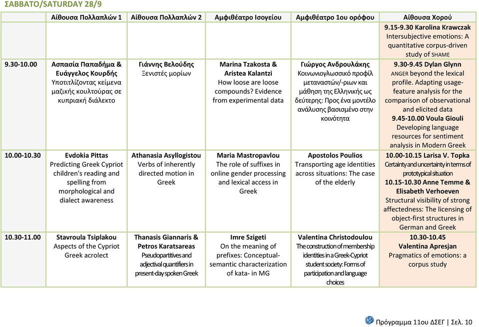 30 Evdokia Pittas Predicting Greek Cypriot children's reading and spelling from morphological and dialect awareness 10.30 11.