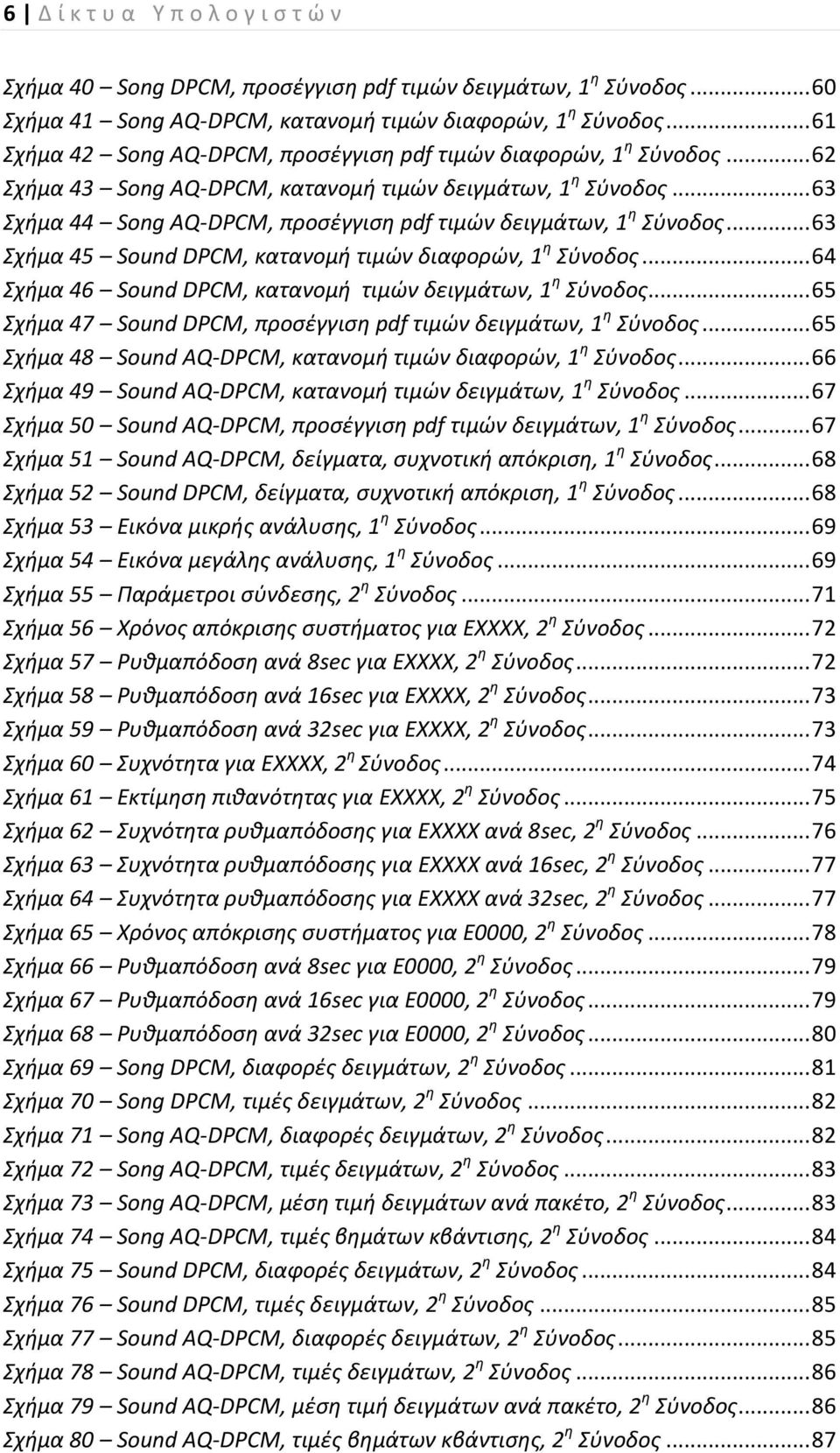 .. 63 Σχήμα 44 Song AQ-DPCM, προσέγγιση pdf τιμών δειγμάτων, 1 η Σύνοδος... 63 Σχήμα 45 Sound DPCM, κατανομή τιμών διαφορών, 1 η Σύνοδος... 64 Σχήμα 46 Sound DPCM, κατανομή τιμών δειγμάτων, 1 η Σύνοδος.