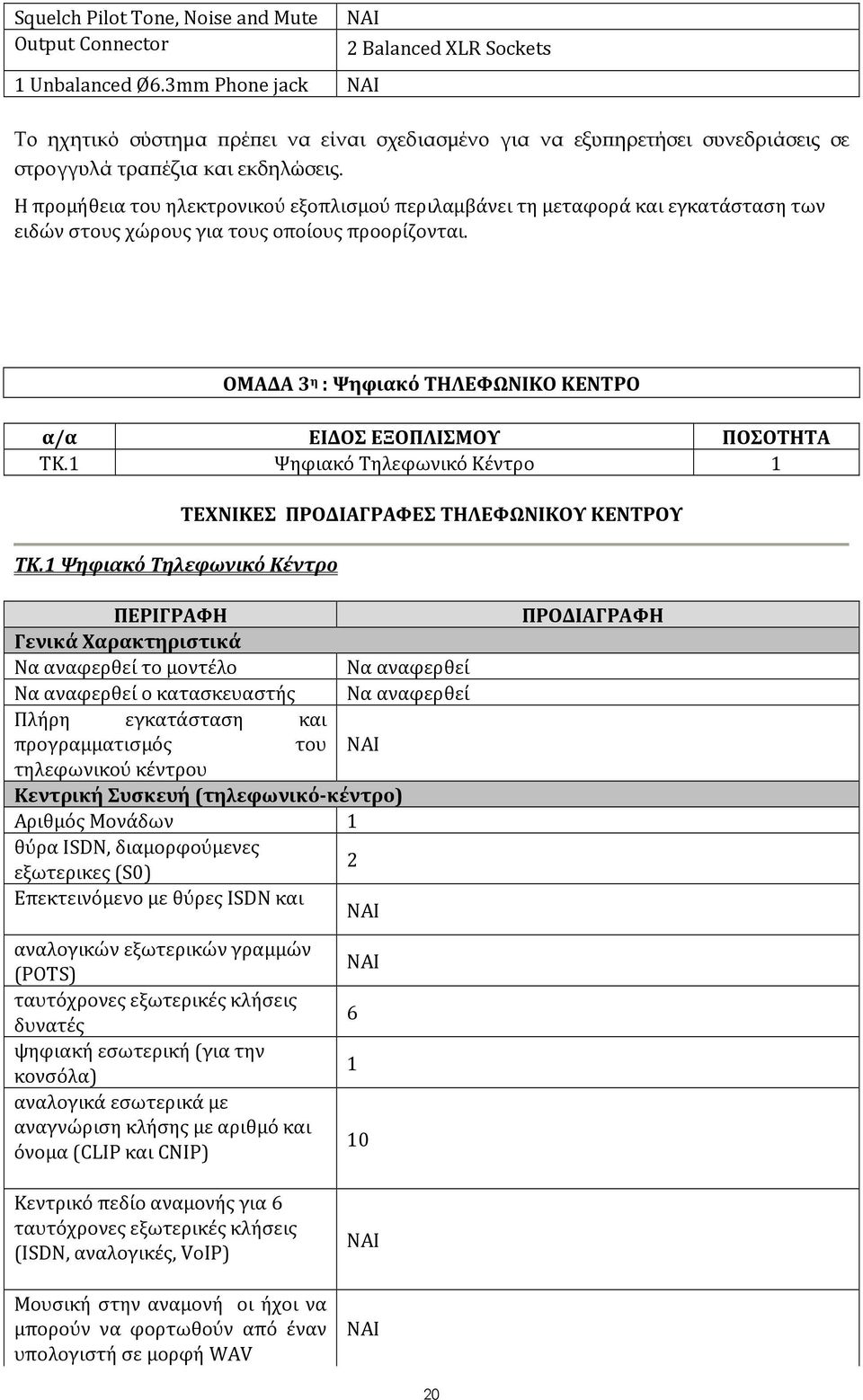 Η προμήθεια του ηλεκτρονικού εξοπλισμού περιλαμβάνει τη μεταφορά και εγκατάσταση των ειδών στους χώρους για τους οποίους προορίζονται. ΤΚ.