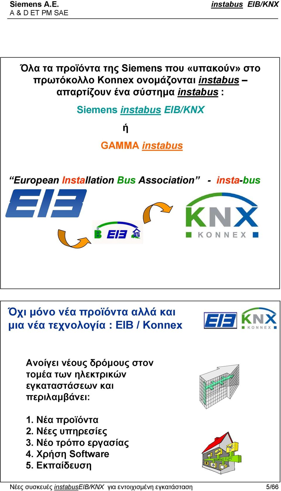 τεχνολογία : ΕΙΒ / Κonnex Ανοίγει νέους δρόµους στον τοµέα των ηλεκτρικών εγκαταστάσεων και περιλαµβάνει: 1.