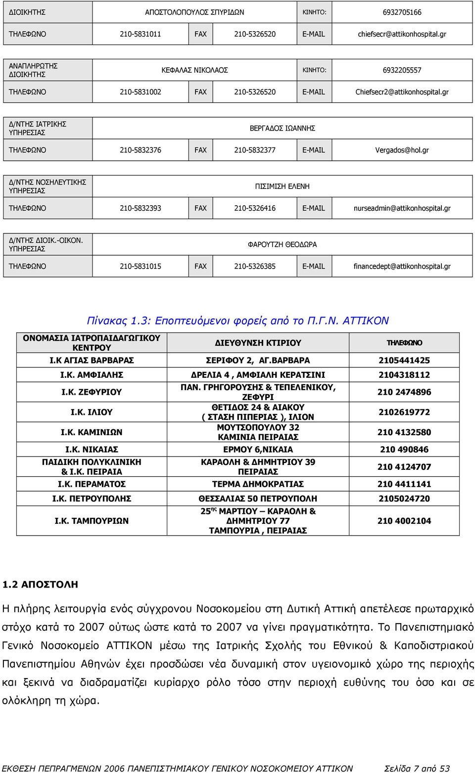 gr Δ/ΝΤΗΣ ΙΑΤΡΙΚΗΣ ΥΠΗΡΕΣΙΑΣ ΒΕΡΓΑΔΟΣ ΙΩΑΝΝΗΣ ΤΗΛΕΦΩΝΟ 210-5832376 FAX 210-5832377 E-MAIL Vergados@hol.