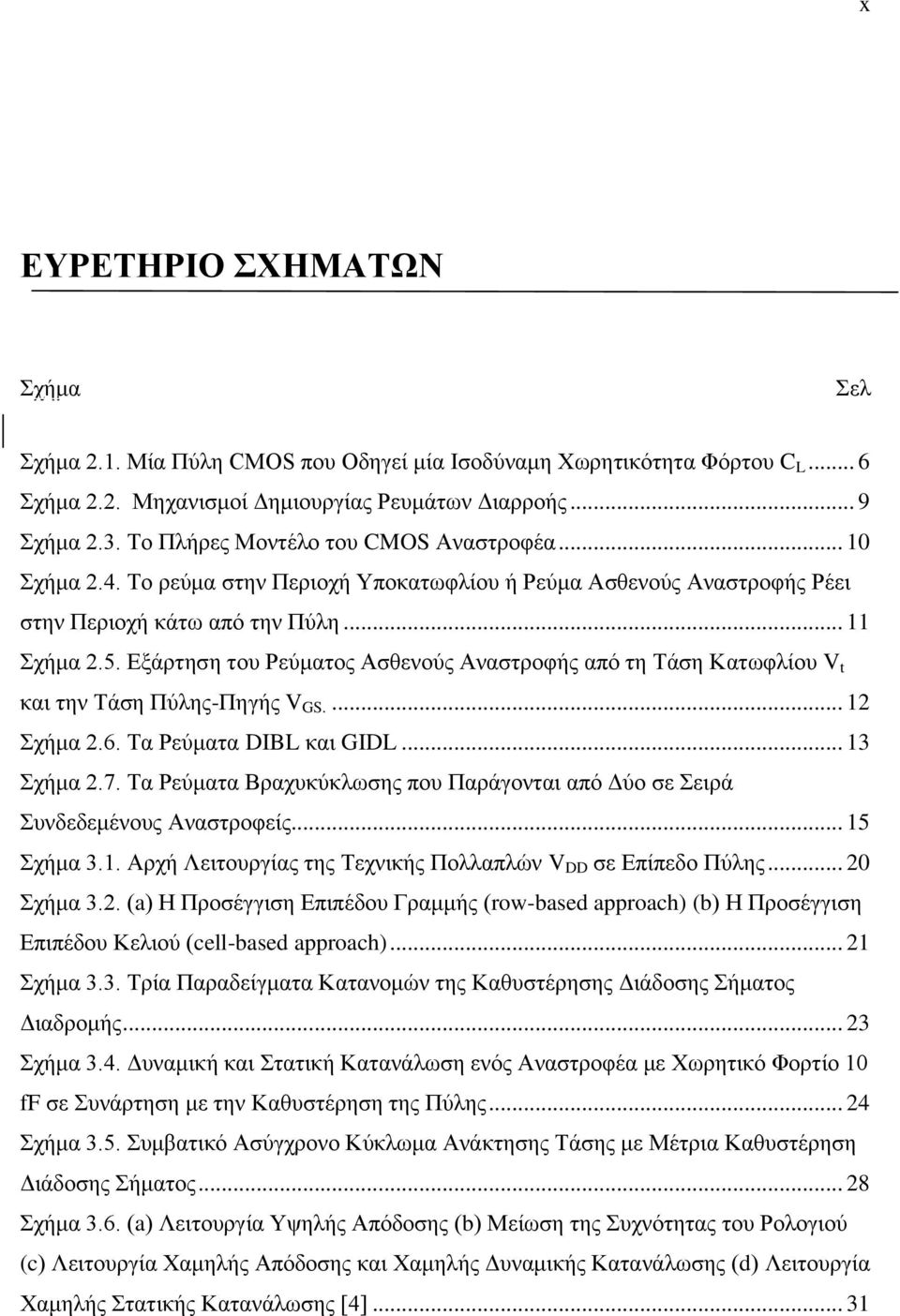 Εξάρτηση του Ρεύματος Ασθενούς Αναστροφής από τη Τάση Κατωφλίου V t και την Τάση Πύλης-Πηγής V GS.... 12 Σχήμα 2.. Τα Ρεύματα DIBL και GIDL... 13 Σχήμα 2.7.