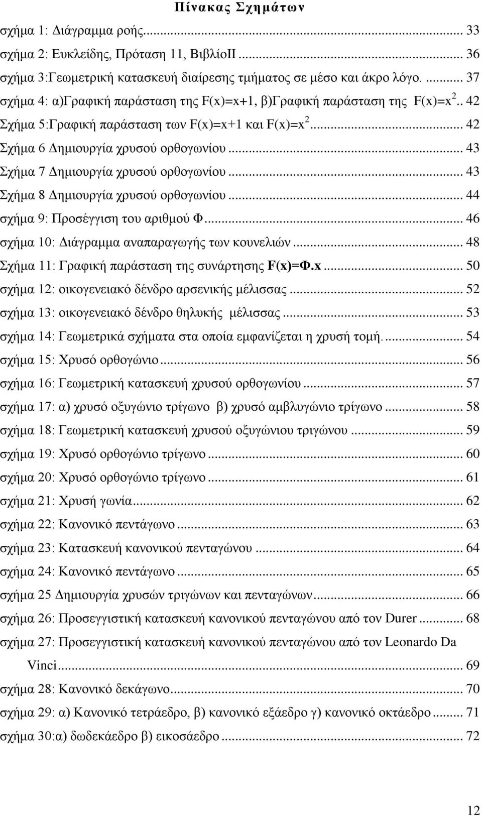 .. 43 Σχήμα 7 ημιουργία χρυσού ορθογωνίου... 43 Σχήμα 8 ημιουργία χρυσού ορθογωνίου... 44 σχήμα 9: Προσέγγιση του αριθμού Φ... 46 σχήμα 10: ιάγραμμα αναπαραγωγής των κουνελιών.