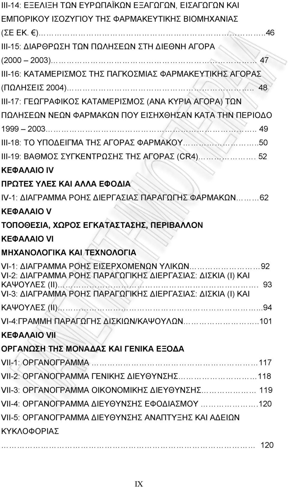 . 48 ΙΙΙ-17: ΓΕΩΓΡΑΦΙΚΟΣ ΚΑΤΑΜΕΡΙΣΜΟΣ (ΑΝΑ ΚΥΡΙΑ ΑΓΟΡΑ) ΤΩΝ ΠΩΛΗΣΕΩΝ ΝΕΩΝ ΦΑΡΜΑΚΩΝ ΠΟΥ ΕΙΣΗΧΘΗΣΑΝ ΚΑΤΑ ΤΗΝ ΠΕΡΙΟΔΟ 1999 2003.. 49 ΙΙΙ-18: ΤΟ ΥΠΟΔΕΙΓΜΑ ΤΗΣ ΑΓΟΡΑΣ ΦΑΡΜΑΚΟΥ.