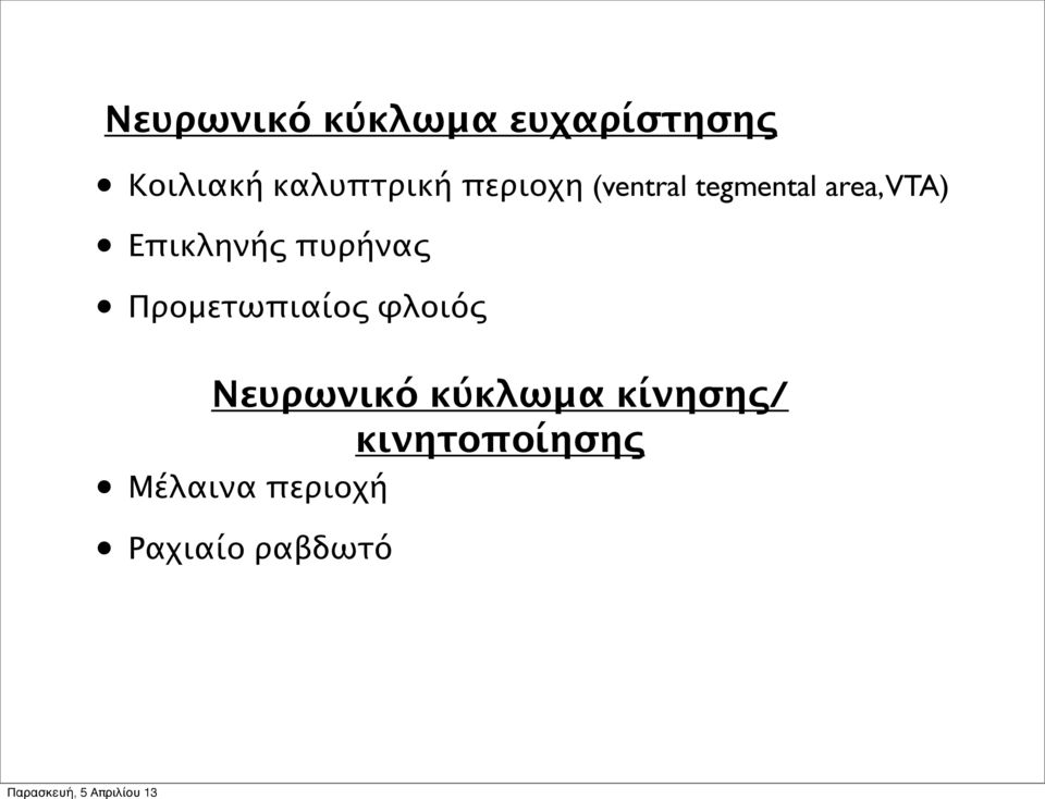 Επικληνής πυρήνας Προμετωπιαίος φλοιός Νευρωνικό