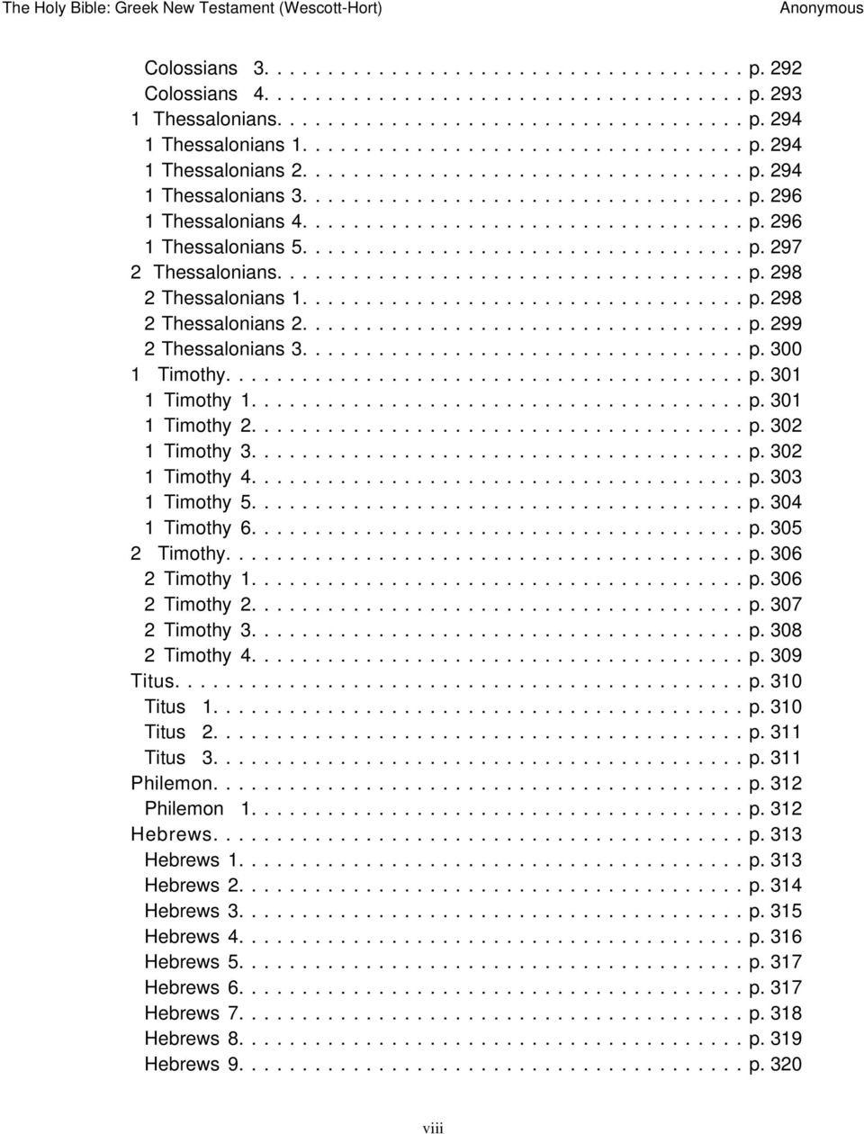 .................................. p. 297 2 Thessalonians..................................... p. 298 2 Thessalonians................................... p. 298 2 Thessalonians 2................................... p. 299 2 Thessalonians 3.