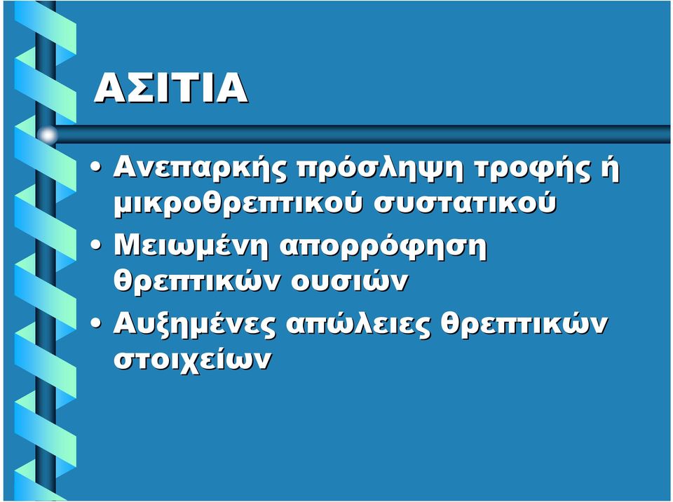 Μειωμένη απορρόφηση θρεπτικών