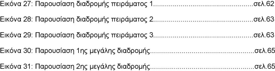 63 Εικόνα 29: Παρουσίαση διαδρομής πειράματος 3...σελ.