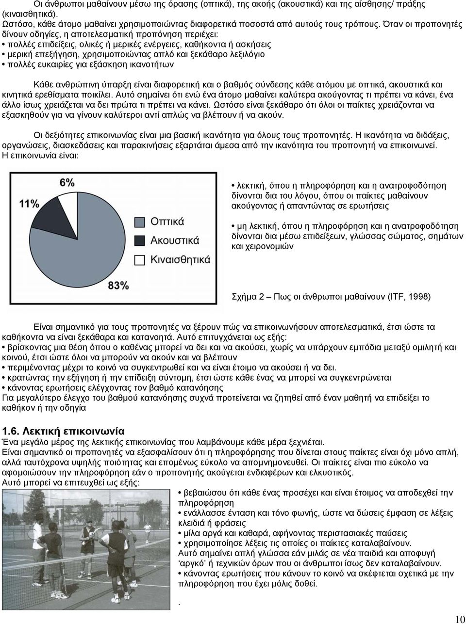 λεξιλόγιο πολλές ευκαιρίες για εξάσκηση ικανοτήτων Κάθε ανθρώπινη ύπαρξη είναι διαφορετική και ο βαθμός σύνδεσης κάθε ατόμου με οπτικά, ακουστικά και κινητικά ερεθίσματα ποικίλει.