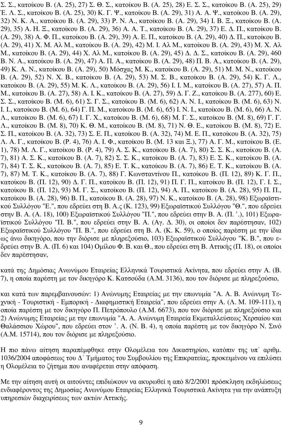 Φ. Π., κατοίκου Β. (Α. 29), 39) Α. Ε. Π., κατοίκου Β. (Α. 29), 40) Δ. Π., κατοίκου Β. (Α. 29), 41) Χ. Μ. Αλ Μ., κατοίκου Β. (Α. 29), 42) Μ. Ι. Αλ Μ., κατοίκου Β. (Α. 29), 43) Μ. Χ. Αλ Μ., κατοίκου Β. (Α. 29), 44) Χ.