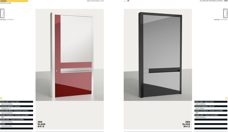 υάλωση red gloss k13 sash metal décor διακόσμηση