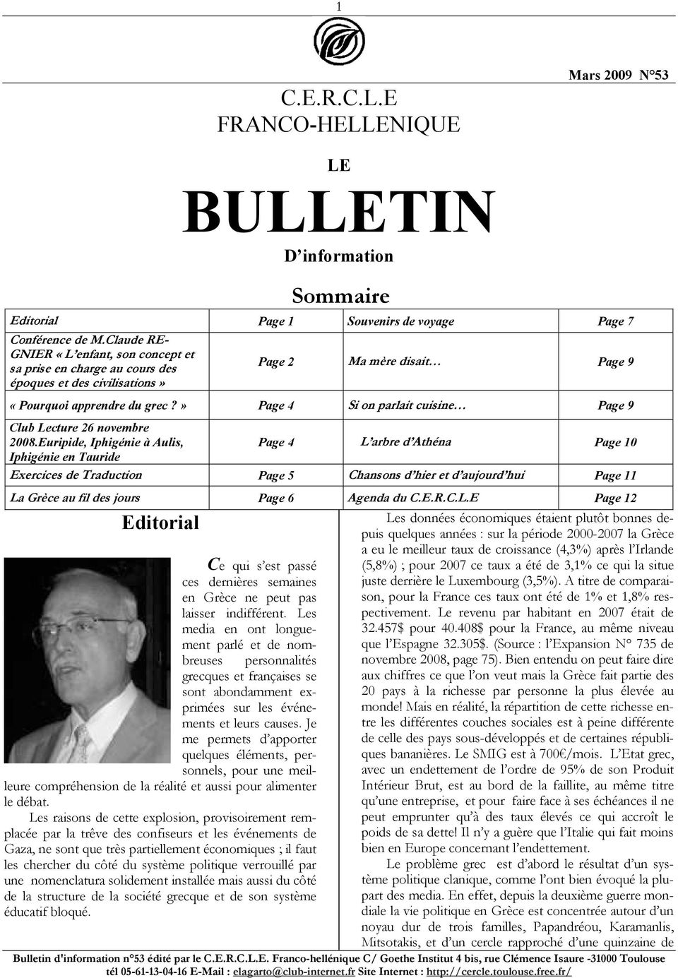 » Page 4 Si on parlait cuisine Page 9 Club Lecture 26 novembre 2008.