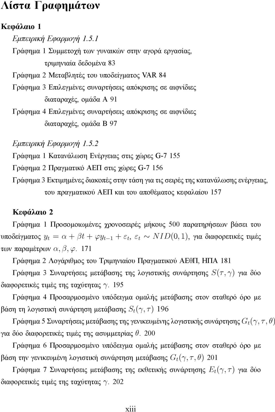 Α 91 Γράφημα 4 Επιλεγμένες συναρτήσεις απόκρισης σε αιφνίδιες διαταραχές, ομάδα Β 97 Εμπειρική Εφαρμογή 1.5.