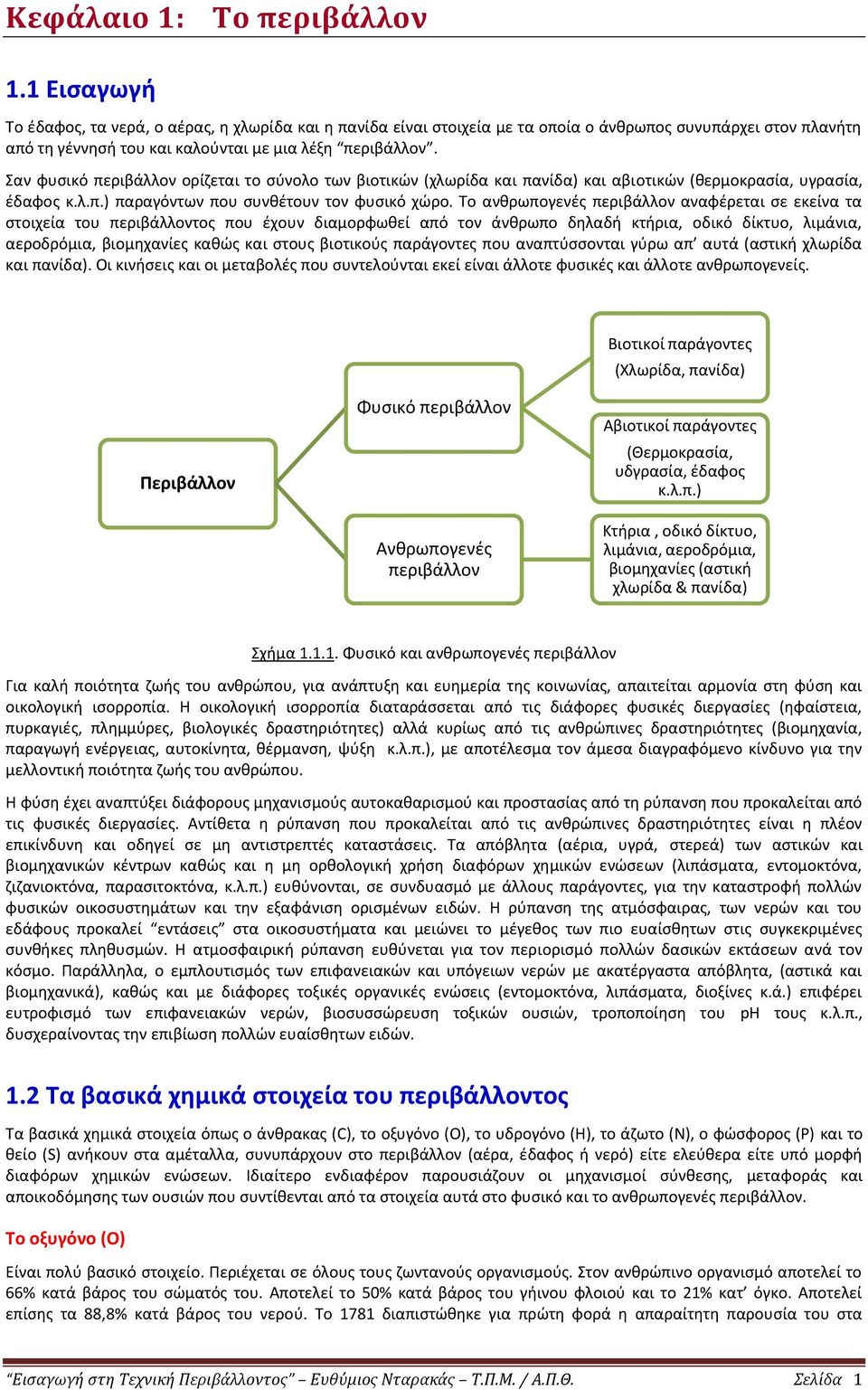 Σαν φυςικό περιβάλλον ορίηεται το ςφνολο των βιοτικϊν (χλωρίδα και πανίδα) και αβιοτικϊν (κερμοκραςία, υγραςία, ζδαφοσ κ.λ.π.) παραγόντων που ςυνκζτουν τον φυςικό χϊρο.