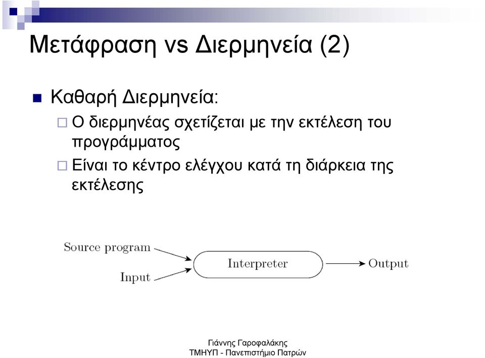 την εκτέλεση του προγράμματος Είναι το